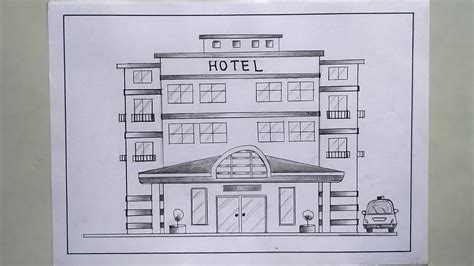 how to draw a hotel|how to sketch a room.